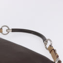 PRADA Shoulder Bag Leather Brown Silver Auth am12574V-15