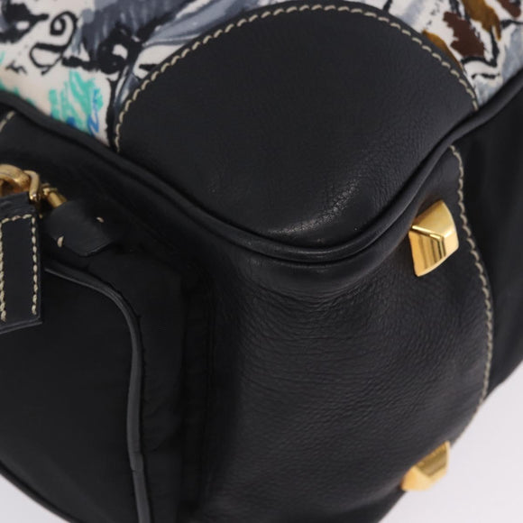PRADA Venice Tote Bag Nylon Leather Multicolor Gold Auth am12575V