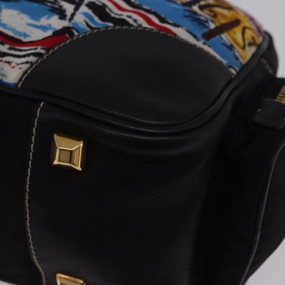 PRADA Venice Tote Bag Nylon Leather Multicolor Gold Auth am12575V