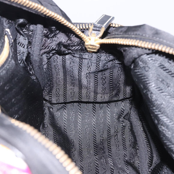 PRADA Venice Tote Bag Nylon Leather Multicolor Gold Auth am12575V
