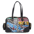 PRADA Venice Tote Bag Nylon Leather Multicolor Gold Auth am12575V-2