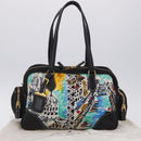 PRADA Venice Tote Bag Nylon Leather Multicolor Gold Auth am12575V-12