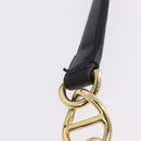 PRADA Chain Shoulder Bag Leather Black Gold Auth am12576V-16