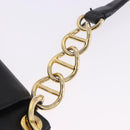 PRADA Chain Shoulder Bag Leather Black Gold Auth am12576V-9