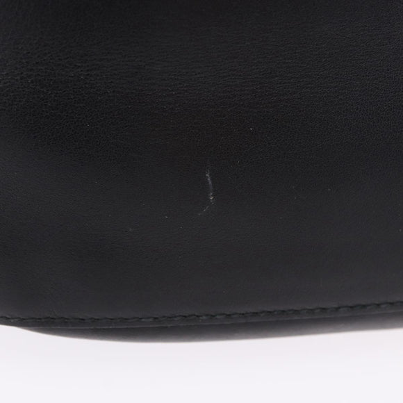 PRADA Chain Shoulder Bag Leather Black Gold Auth am12576V