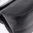 PRADA Chain Shoulder Bag Leather Black Gold Auth am12576V-18