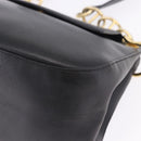 PRADA Chain Shoulder Bag Leather Black Gold Auth am12576V-19