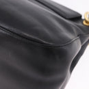 PRADA Chain Shoulder Bag Leather Black Gold Auth am12576V-21