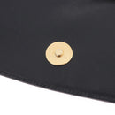 PRADA Chain Shoulder Bag Leather Black Gold Auth am12576V-23