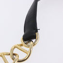 PRADA Chain Shoulder Bag Leather Black Gold Auth am12576V-14