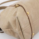 Miu Miu Side Ribbon Hand Bag Leather 2way Beige Gold RN0939 Auth am12577V-13