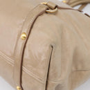 Miu Miu Side Ribbon Hand Bag Leather 2way Beige Gold RN0939 Auth am12577V-14