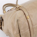 Miu Miu Side Ribbon Hand Bag Leather 2way Beige Gold RN0939 Auth am12577V-15
