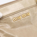 Miu Miu Side Ribbon Hand Bag Leather 2way Beige Gold RN0939 Auth am12577V-16
