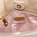 Miu Miu Side Ribbon Hand Bag Leather 2way Beige Gold RN0939 Auth am12577V-17