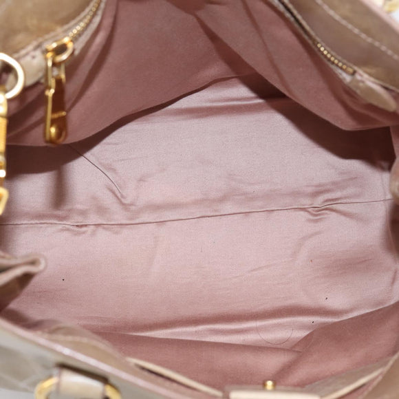 Miu Miu Side Ribbon Hand Bag Leather 2way Beige Gold RN0939 Auth am12577V