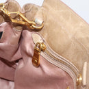 Miu Miu Side Ribbon Hand Bag Leather 2way Beige Gold RN0939 Auth am12577V-21