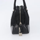 PRADA Hand Bag Nylon Leather Black Silver Auth am12578V-4