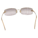 CHANEL CC Rimless Rhinestone Sunglasses metal Brown CC Auth am12579M-3