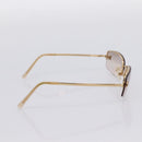 CHANEL CC Rimless Rhinestone Sunglasses metal Brown CC Auth am12579M-4