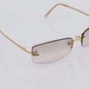 CHANEL CC Rimless Rhinestone Sunglasses metal Brown CC Auth am12579M-6