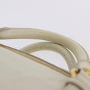 Miu Miu Side Ribbon Hand Bag Leather 2way White Gold Auth am12582V-14