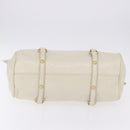 Miu Miu Side Ribbon Hand Bag Leather 2way White Gold Auth am12582V-6