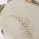 Miu Miu Side Ribbon Hand Bag Leather 2way White Gold Auth am12582V-15