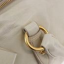 Miu Miu Side Ribbon Hand Bag Leather 2way White Gold Auth am12582V-21