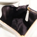 Miu Miu Side Ribbon Hand Bag Leather 2way White Gold Auth am12582V-26