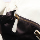 Miu Miu Side Ribbon Hand Bag Leather 2way White Gold Auth am12582V-27