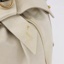 Miu Miu Side Ribbon Hand Bag Leather 2way White Gold Auth am12582V-5