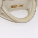 Miu Miu Side Ribbon Hand Bag Leather 2way White Gold Auth am12582V-9