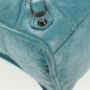 BALENCIAGA The City Hand Bag Leather 2way Light Blue 115748 Auth am12583V-19