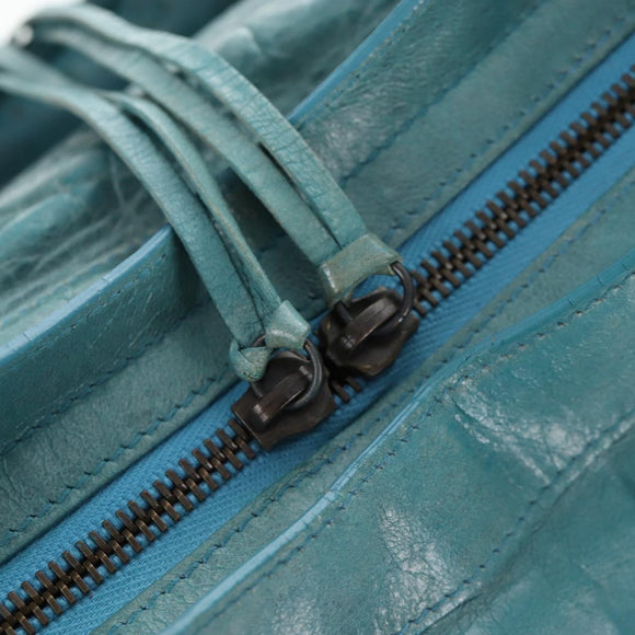 BALENCIAGA The City Hand Bag Leather 2way Light Blue 115748 Auth am12583V