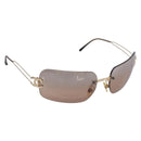 CHANEL CC Rimless Sunglasses metal Brown CC Auth am12584M-1