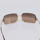 CHANEL CC Rimless Sunglasses metal Brown CC Auth am12584M-10