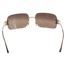CHANEL CC Rimless Sunglasses metal Brown CC Auth am12584M-3