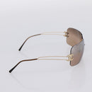 CHANEL CC Rimless Sunglasses metal Brown CC Auth am12584M-4
