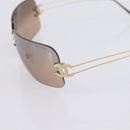 CHANEL CC Rimless Sunglasses metal Brown CC Auth am12584M-7