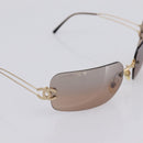 CHANEL CC Rimless Sunglasses metal Brown CC Auth am12584M-8