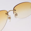 CHANEL CC Rimless Sunglasses metal Orange CC Auth am12585M-15