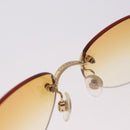 CHANEL CC Rimless Sunglasses metal Orange CC Auth am12585M-16