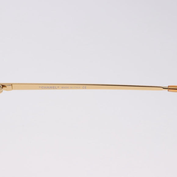 CHANEL CC Rimless Sunglasses metal Orange CC Auth am12585M