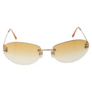 CHANEL CC Rimless Sunglasses metal Orange CC Auth am12585M-13