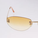 CHANEL CC Rimless Sunglasses metal Orange CC Auth am12585M-3