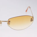 CHANEL CC Rimless Sunglasses metal Orange CC Auth am12585M-4