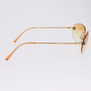 CHANEL CC Rimless Sunglasses metal Orange CC Auth am12585M-7