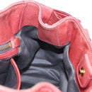 Miu Miu Side Ribbon Hand Bag Leather 2way Pink Gold Auth am12586V-27