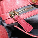 Miu Miu Side Ribbon Hand Bag Leather 2way Pink Gold Auth am12586V-29